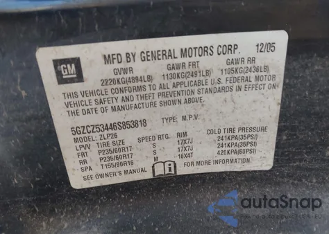 2006 Saturn Vue V6 from USA, damaged, VIN 5GZCZ53446S853818